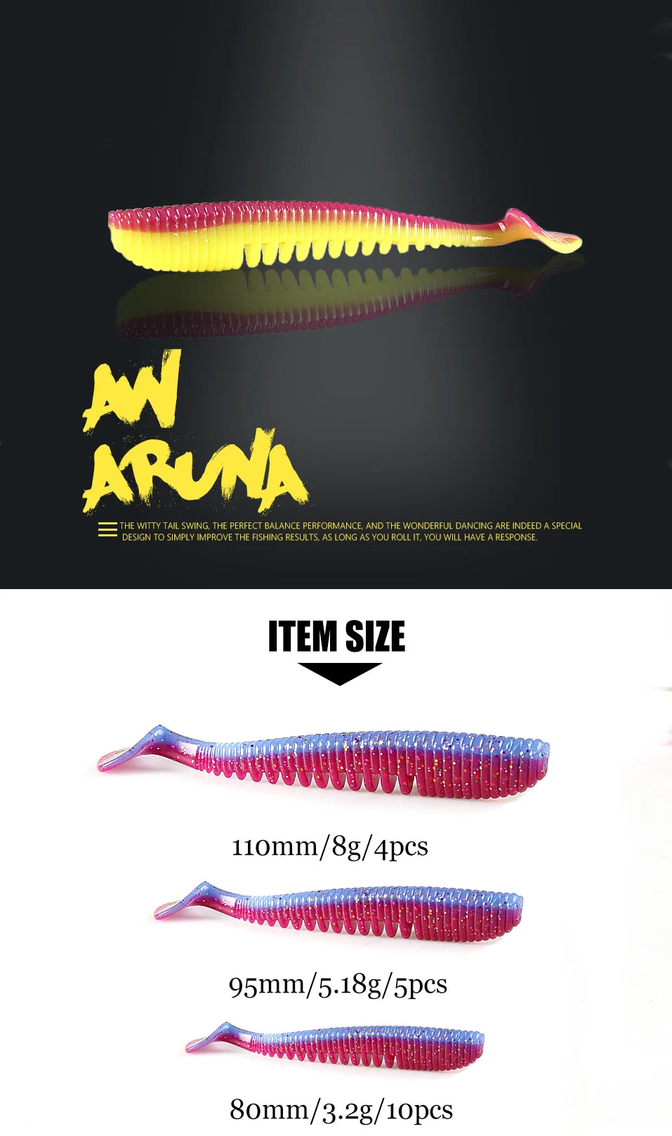 2023 Supercontinent 50mm 80mm 95mm 110mm Fishing Lures soft lure Artificial bait Predator Tackle for pike and Pike