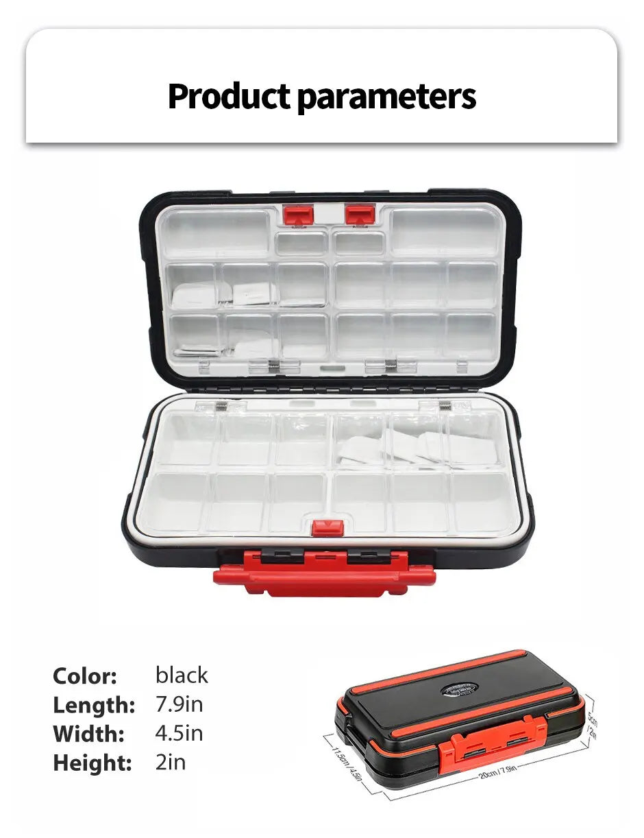 Fishing Waterproof Fishing Tackle Box Double Sided Opening and Closing Bait Tool Storage Box Multifunctional Goods