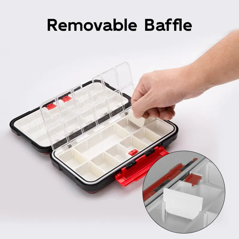 Fishing Waterproof Fishing Tackle Box Double Sided Opening and Closing Bait Tool Storage Box Multifunctional Goods