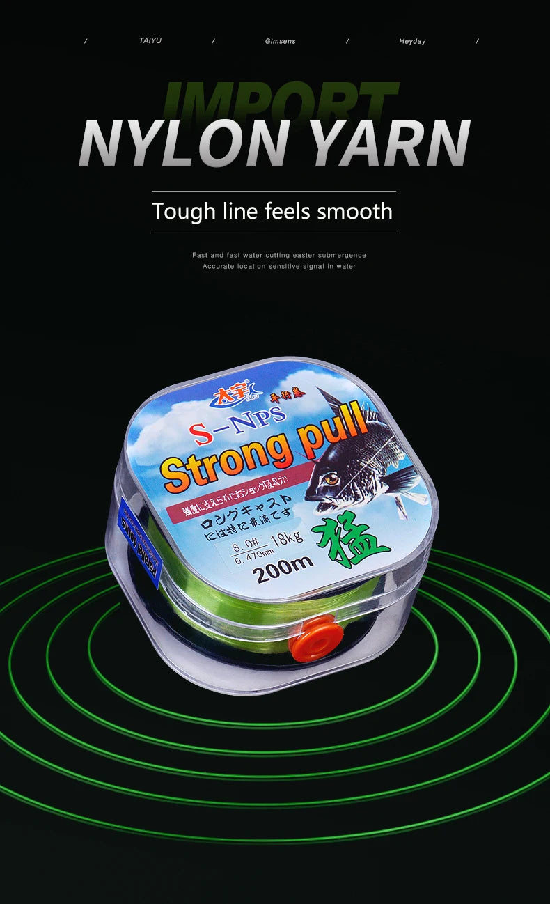 200M Super Strong Fishing Line Japan Durable Monofilament Nylon Fishing Line Sea/Freshwater Main Line Leader Fishing Wire 2-33LB