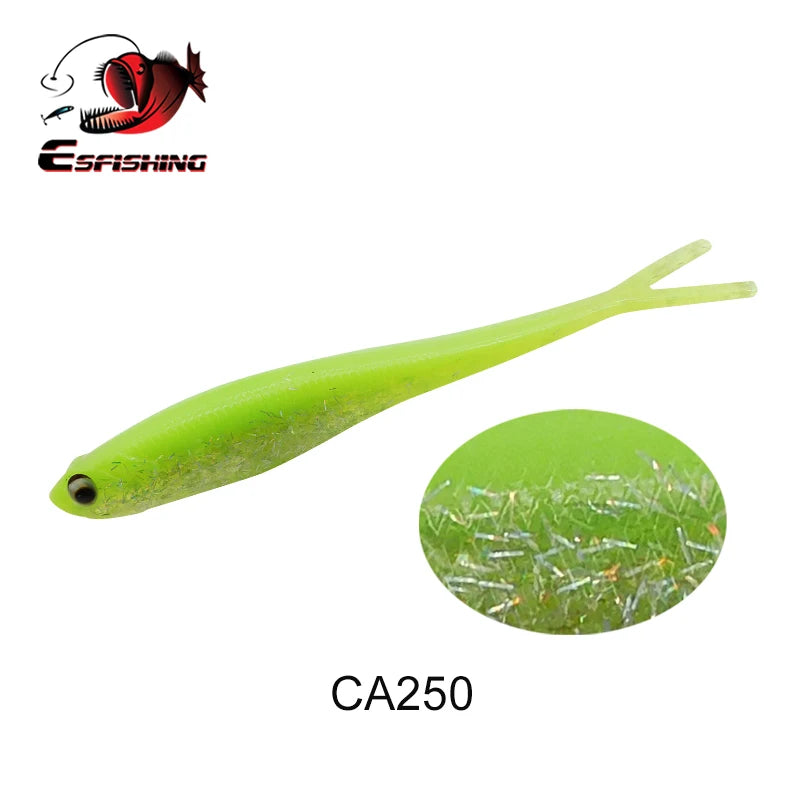 6 Und - Isca Artificial Soft Shad V-Tail Olhos 3D