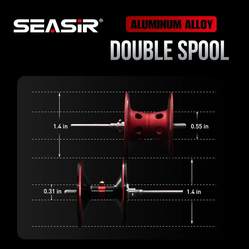 Carretilha de Pesca Seasir Salminus Fibra de Carbno+Aluminio Drag 12Kg 8.0:1