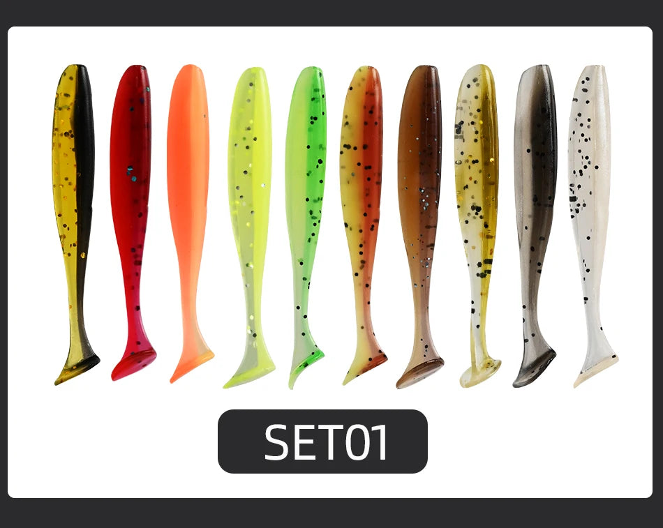 MEREDITH Easy Shiner Fishing Lures 50mm 65mm 75mm 100mm Wobblers Carp Fishing Soft Lures Silicone Artificial Plastic Baits