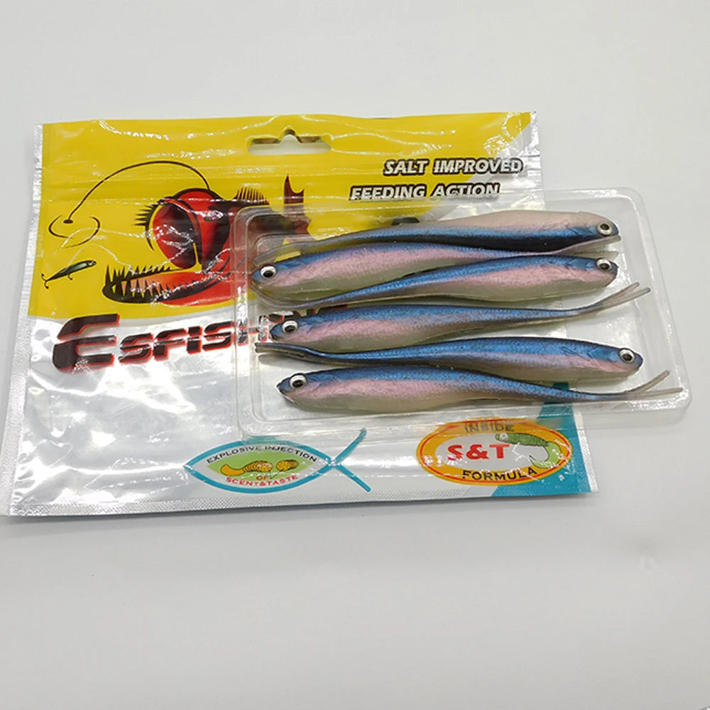 6 Und - Isca Artificial Soft Shad V-Tail Olhos 3D