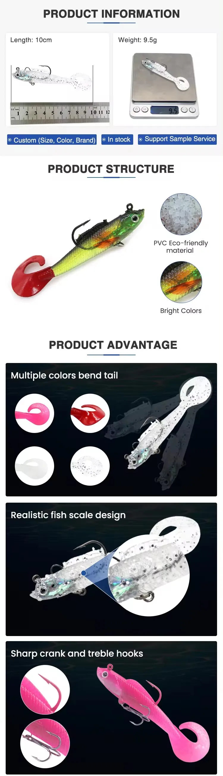 Lure Bait Soft Bait Dronchocerus 10cm 9.5g Fishing Gear Soft Bait
