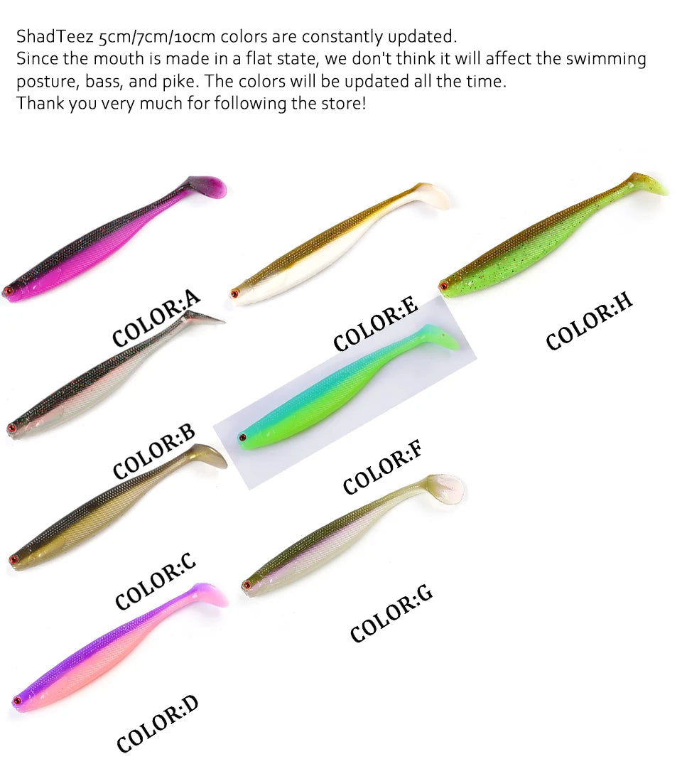 2022 Supercontinent ShadTeez 5cm/7cm/10cm Pike Zander Predator Fishing 3d eyes Soft lure Fishing lures
