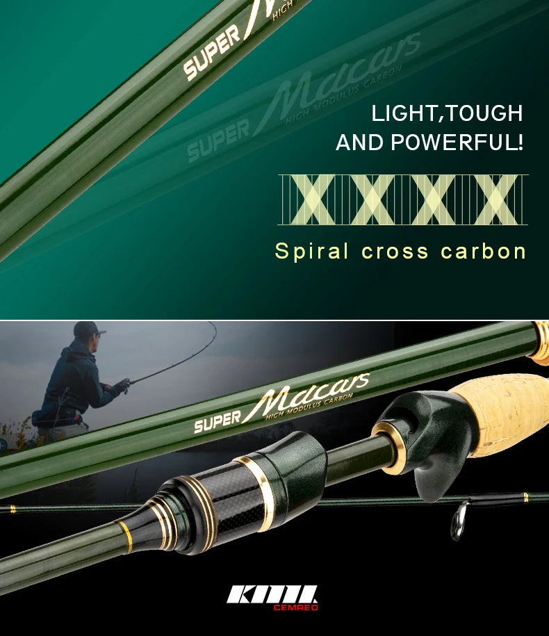 CEMREO Travel Rod Spinning Casting Carbon Fishing Rod 1.8m/2.1m/2.4m Portable Fishing Rod Good Quality Fishing Tackle MACARS