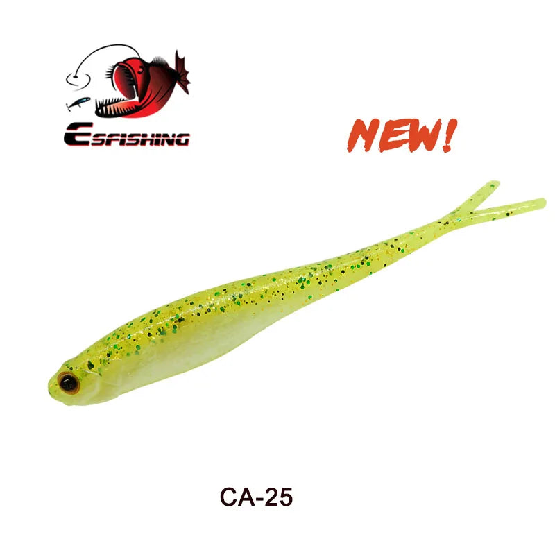 6 Und - Isca Artificial Soft Shad V-Tail Olhos 3D