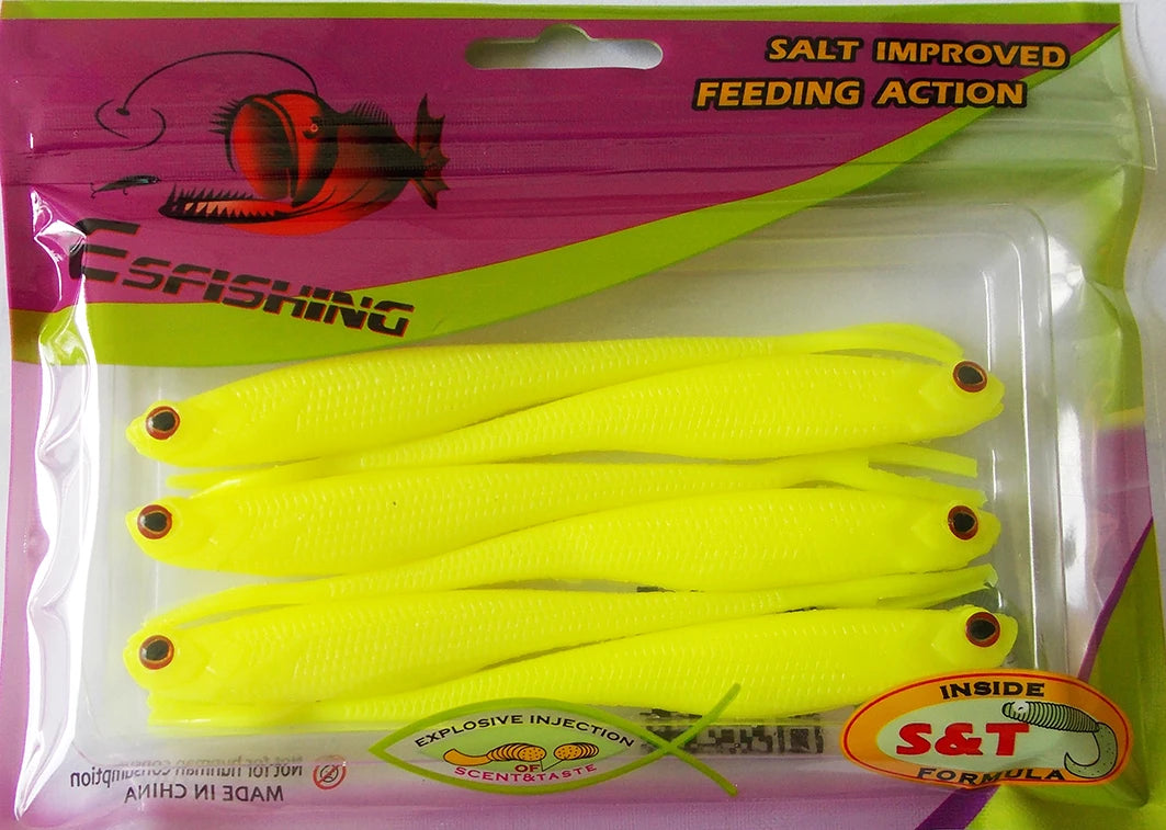 6 Und - Isca Artificial Soft Shad V-Tail Olhos 3D