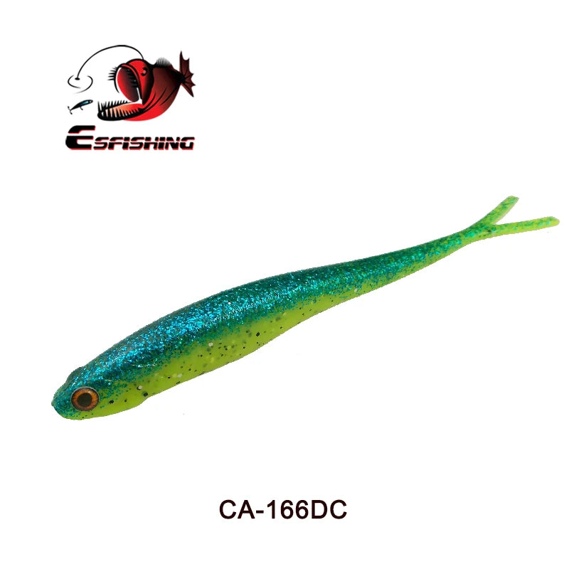 6 Und - Isca Artificial Soft Shad V-Tail Olhos 3D