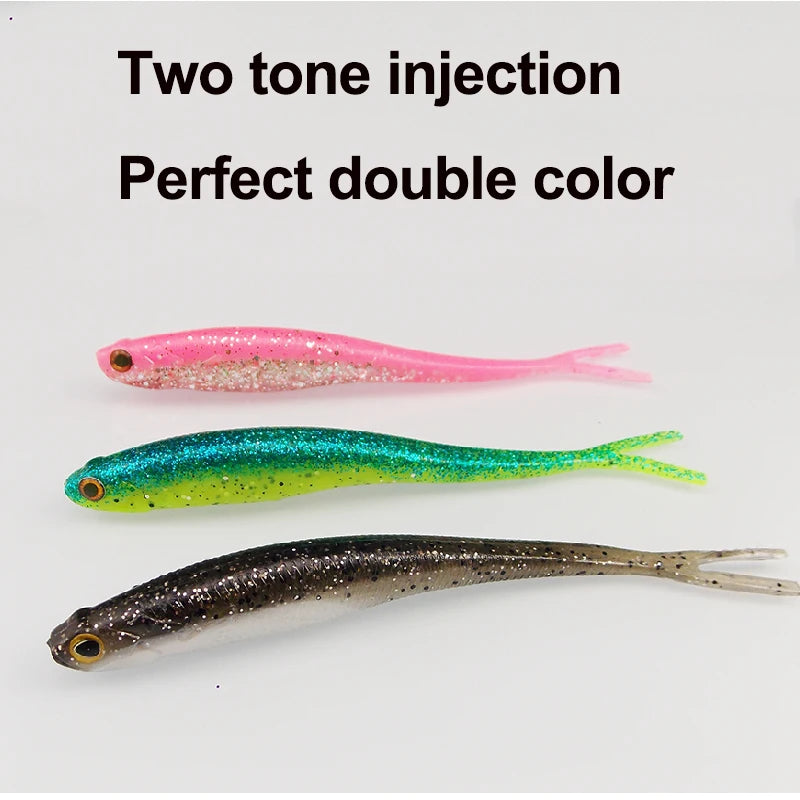 6 Und - Isca Artificial Soft Shad V-Tail Olhos 3D