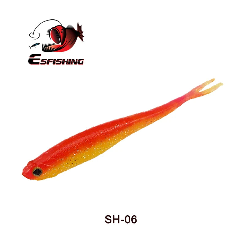 6 Und - Isca Artificial Soft Shad V-Tail Olhos 3D