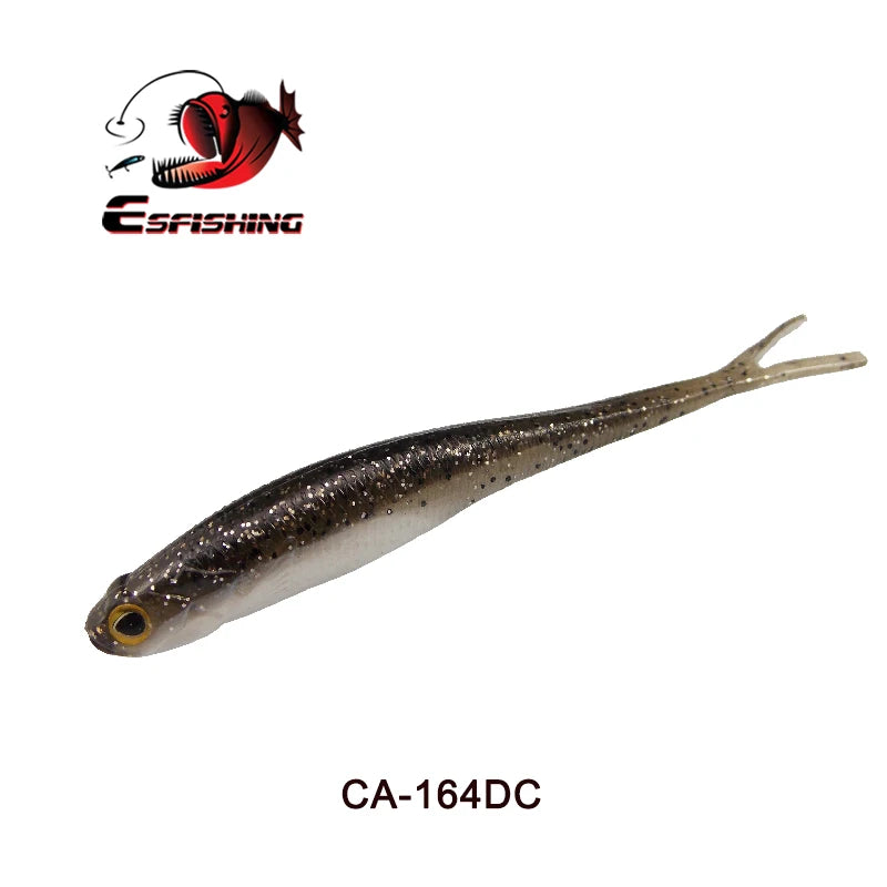 6 Und - Isca Artificial Soft Shad V-Tail Olhos 3D