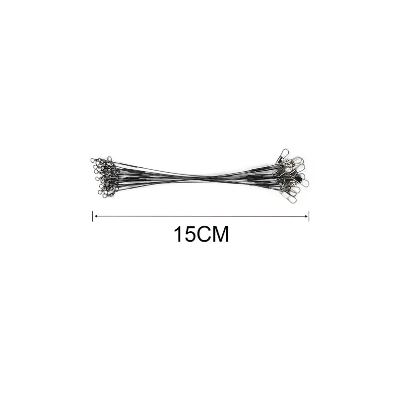 20PC Anti Bite Steel Fishing Line 15/20/25/30cm Steel Wire Leader With Swivel Fishing Accessory Fishing Wire Olta Leadcore Leash