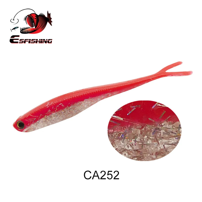 6 Und - Isca Artificial Soft Shad V-Tail Olhos 3D