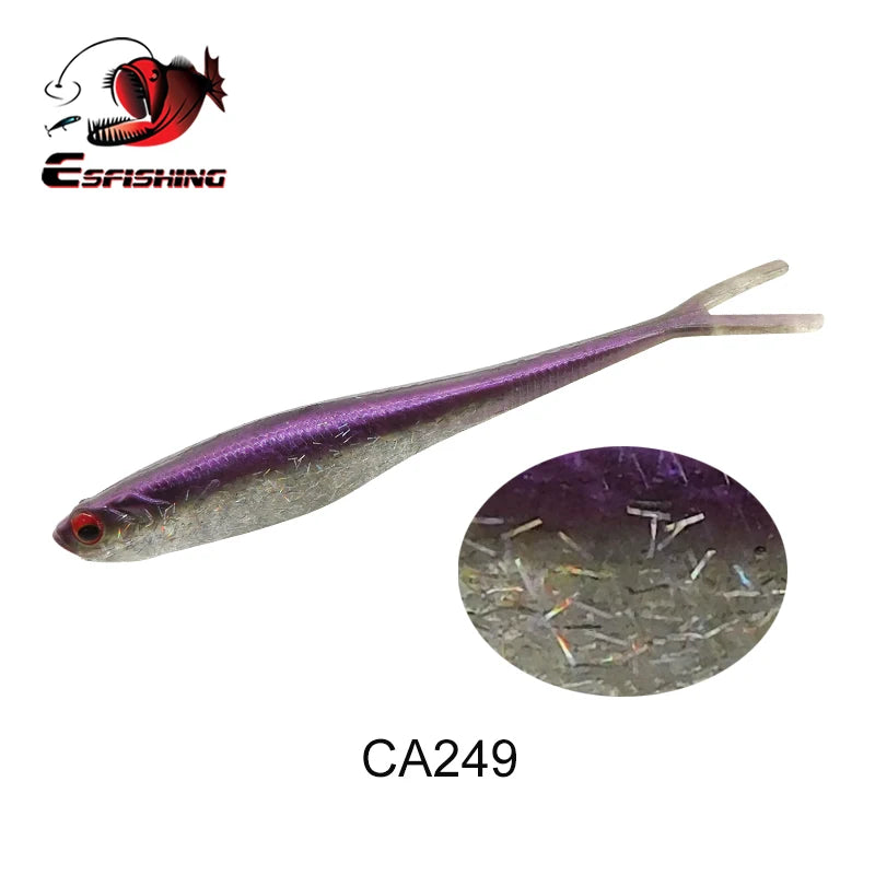 6 Und - Isca Artificial Soft Shad V-Tail Olhos 3D
