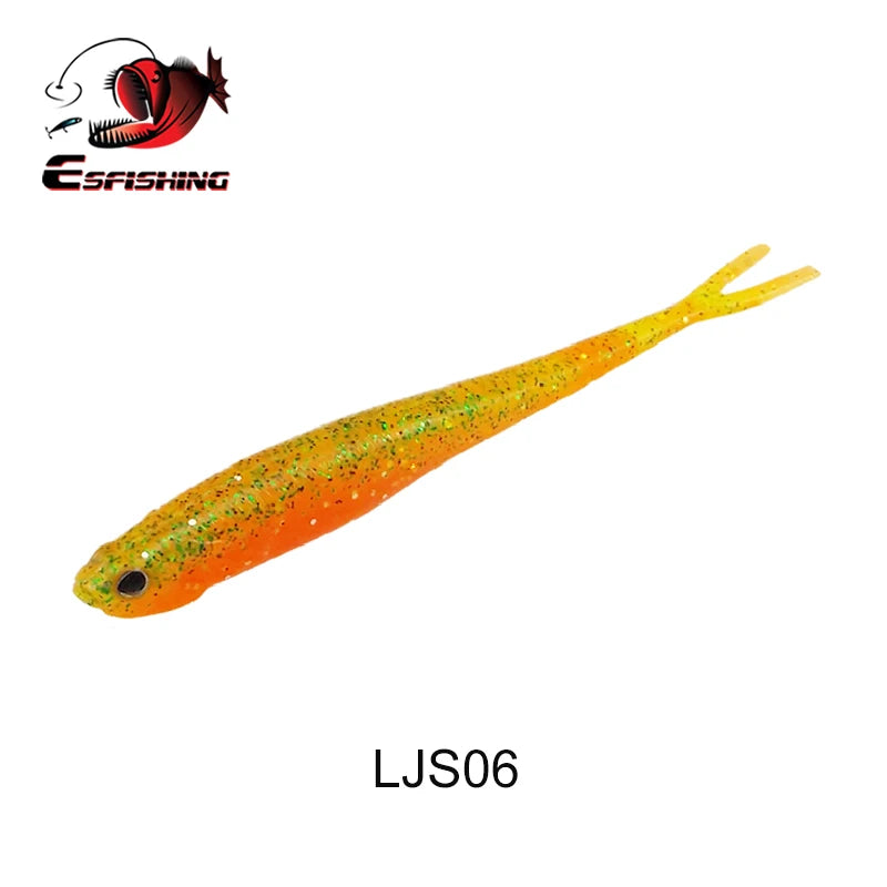 6 Und - Isca Artificial Soft Shad V-Tail Olhos 3D