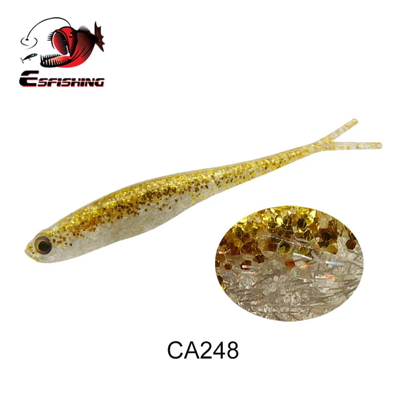 6 Und - Isca Artificial Soft Shad V-Tail Olhos 3D