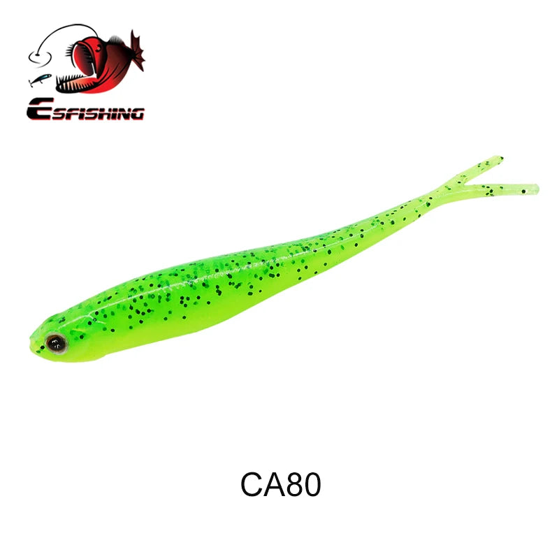 6 Und - Isca Artificial Soft Shad V-Tail Olhos 3D