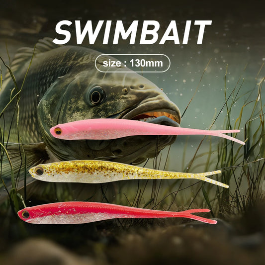 6 Und - Isca Artificial Soft Shad V-Tail Olhos 3D