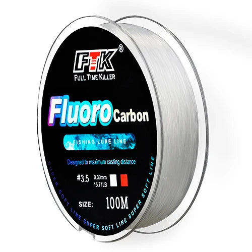 100m fluorocarbon bait fishing line, carbon fiber fly fishing, wild fishing, sea fishing, fishing accessories, tools, outdoor