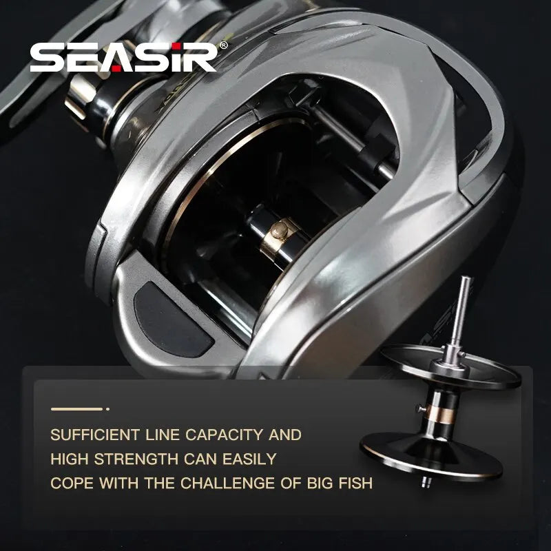 Carretilha Seasir Megacuda(225g) Drag 15KG 6.5:1 Alumino