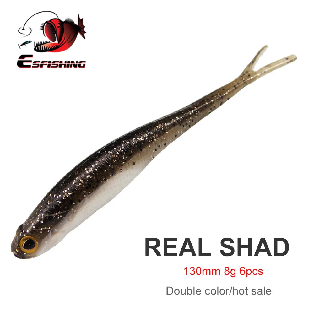 6 Und - Isca Artificial Soft Shad V-Tail Olhos 3D